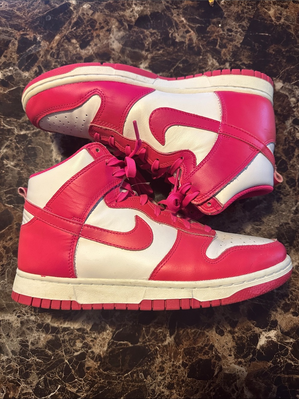 Nike Women’s High-Top Sneakers in White and Pink